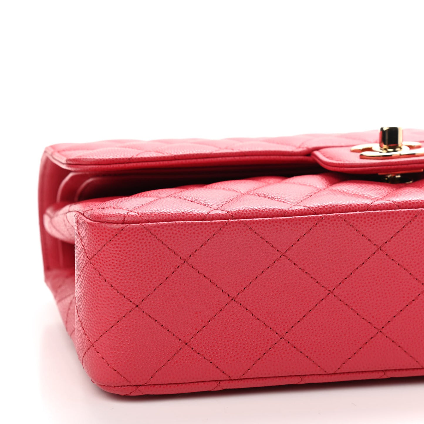 Caviar Quilted Medium Double Flap Dark Pink