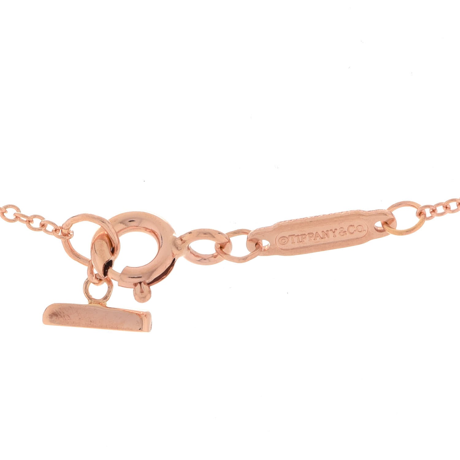 Tiffany 18K Rose Gold Small T Smile Pendant Necklace 6 of 7
