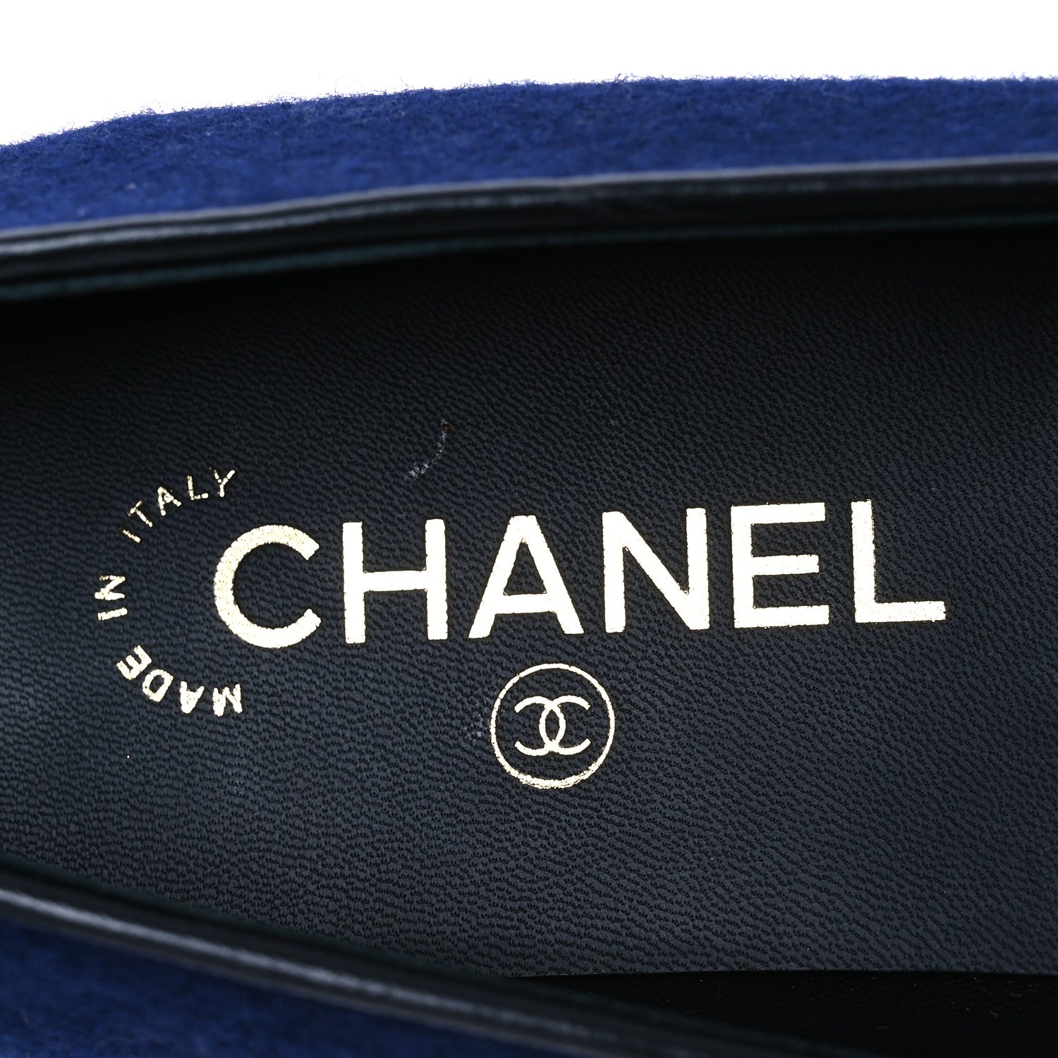Chanel Fabric Lambskin Womens CC Mocassin Loafers 41 Navy Black 9 of 10