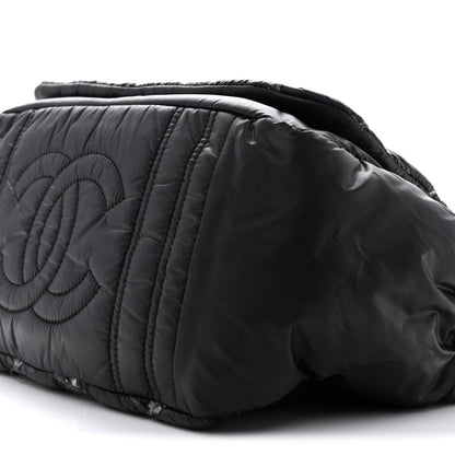 Chanel Nylon Quilted Tweed Stitch Bubble Flap Black 10 of 12