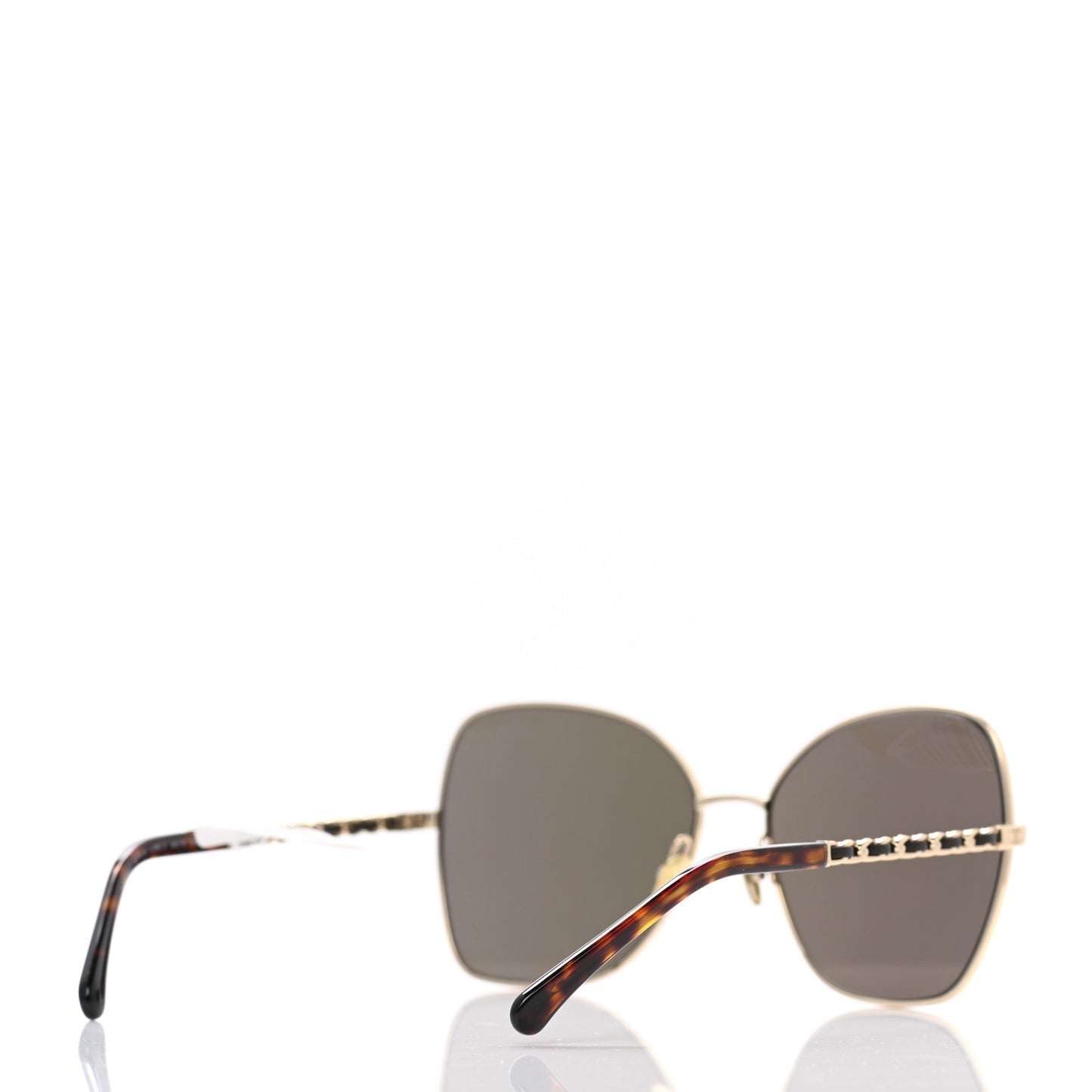 Metal Square Frame Chain Sunglasses 4274-Q Brown