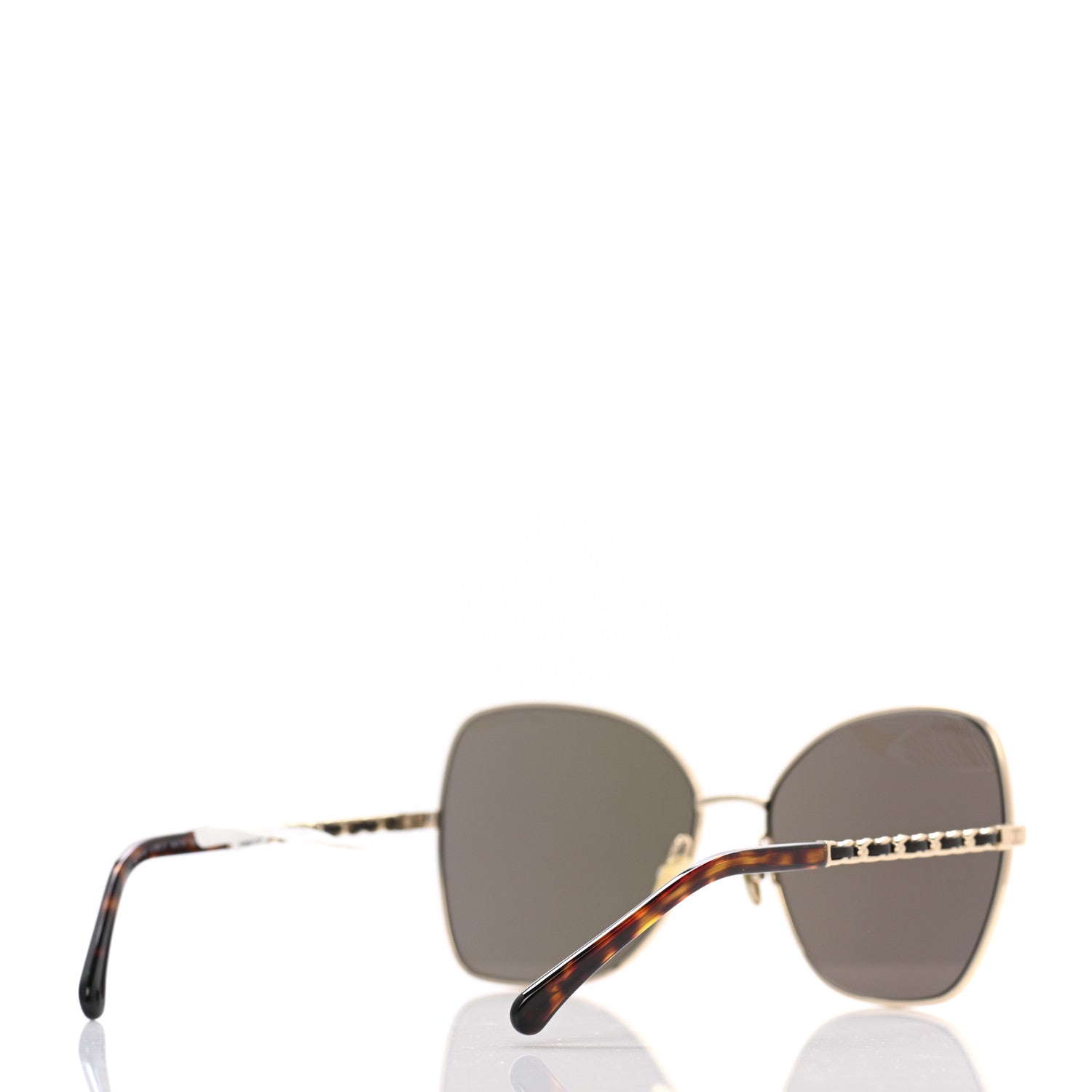 Chanel Metal Square Frame Chain Sunglasses 4274-Q Brown 5 of 8