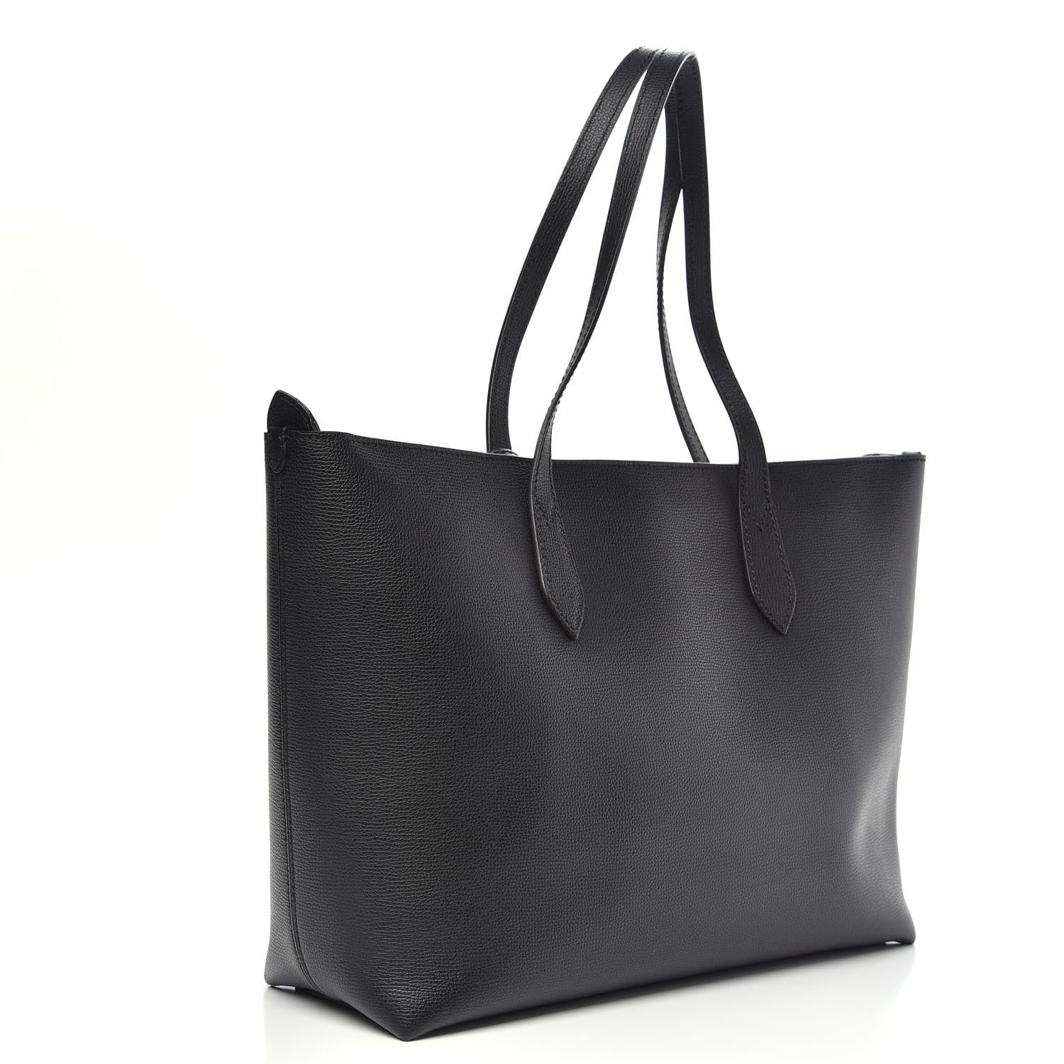 Burberry Grainy Calfskin Haymarket Colours Check Medium Zip Tote Black 3 of 10