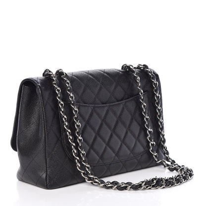Chanel Caviar Quilted Jumbo Single Flap Black 3 of 10