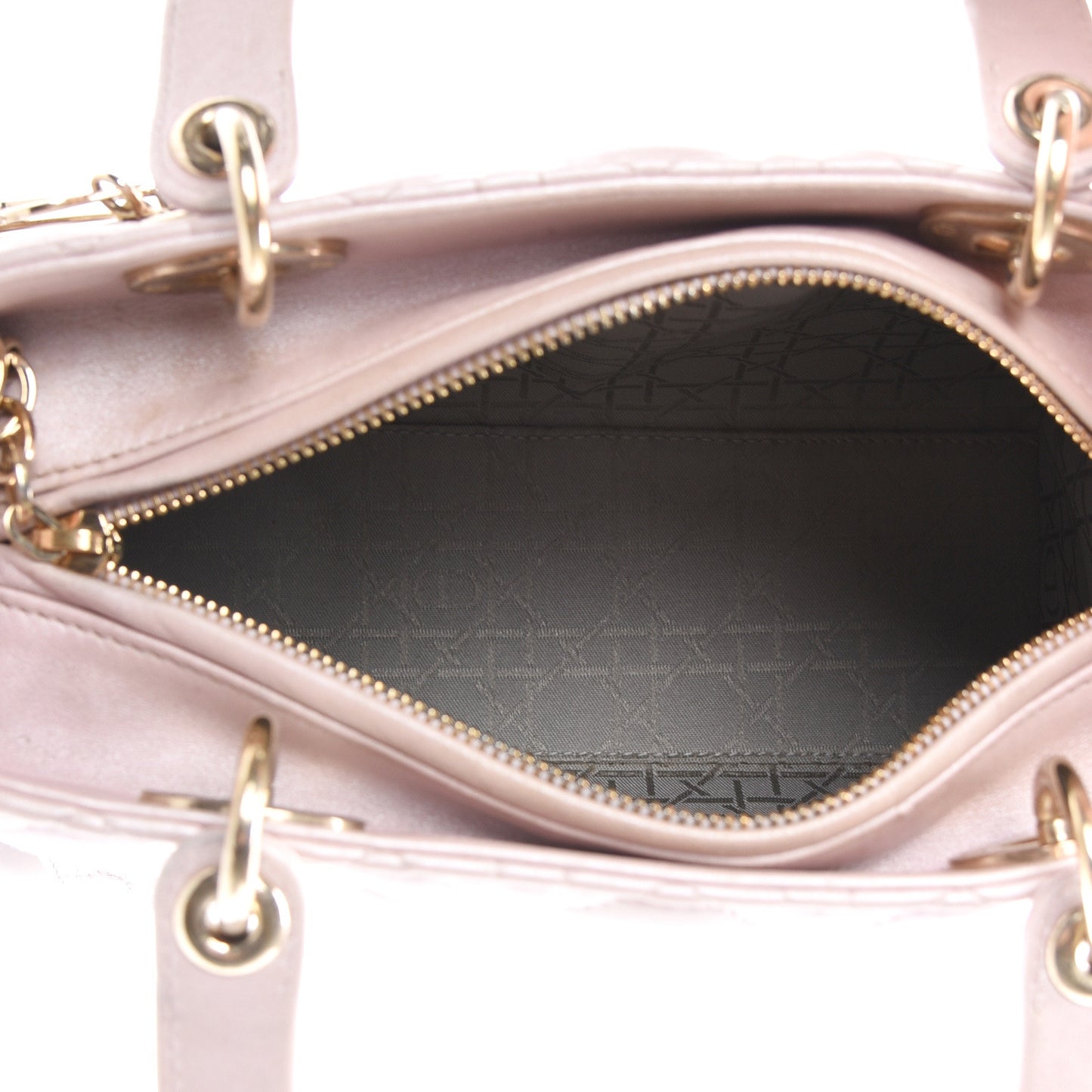Pearly Lambskin Cannage Medium Lady Dior Lotus