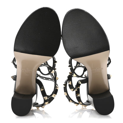Valentino Garavani Calfskin Rockstud 60mm City Sandals 39 Black 6 of 8