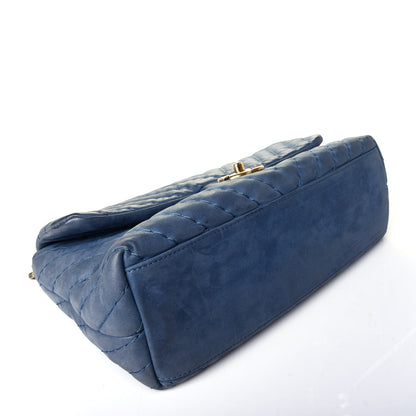 Chanel Iridescent Calfskin Surpique Chevron Jumbo Flap Blue 4 of 9