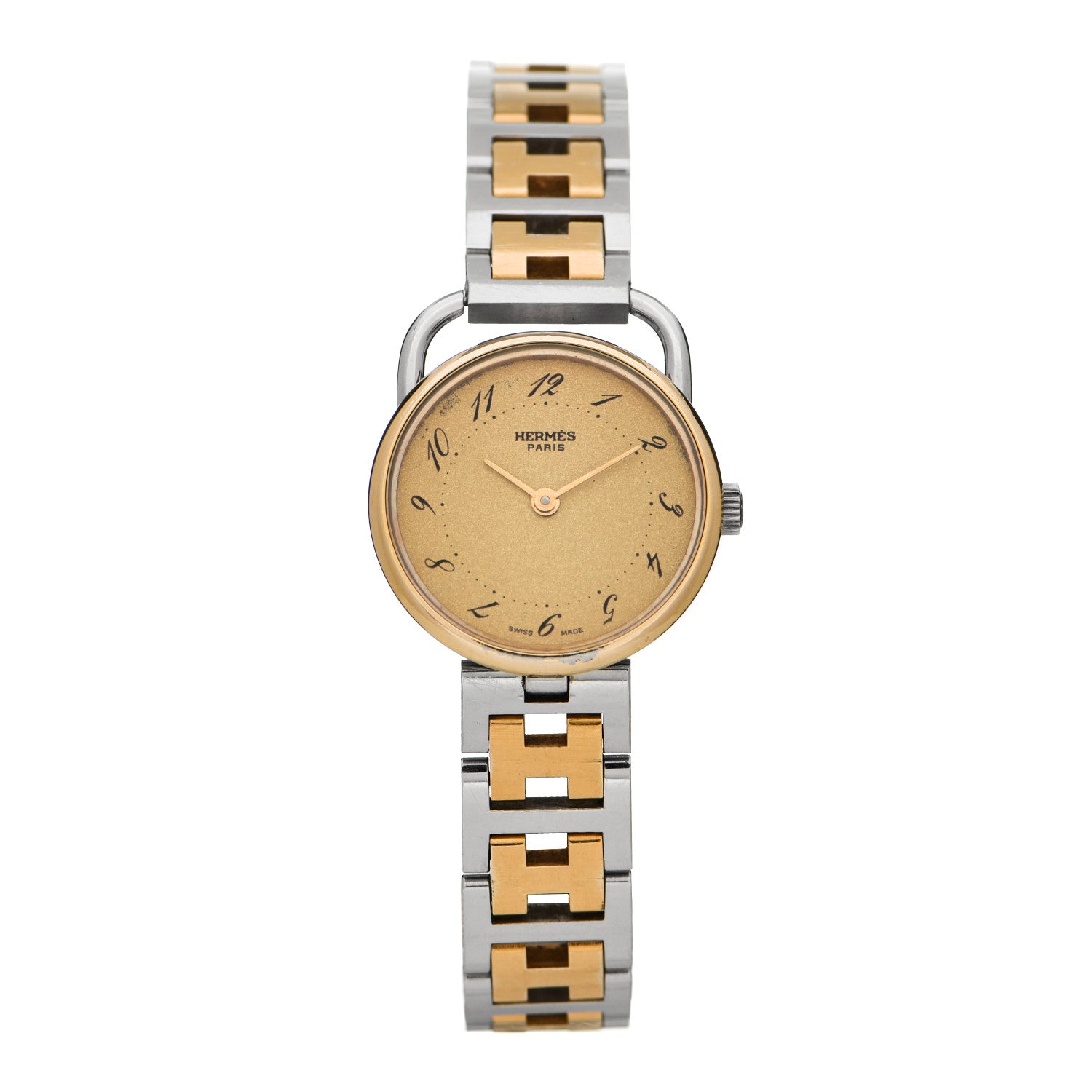 Hermes Stainless Steel 25mm Arceau Clipper Quartz Watch Gold 1 of 6