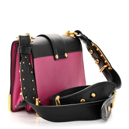 Prada City Calf Saffiano Cahier Bag Fuxia Black 3 of 11