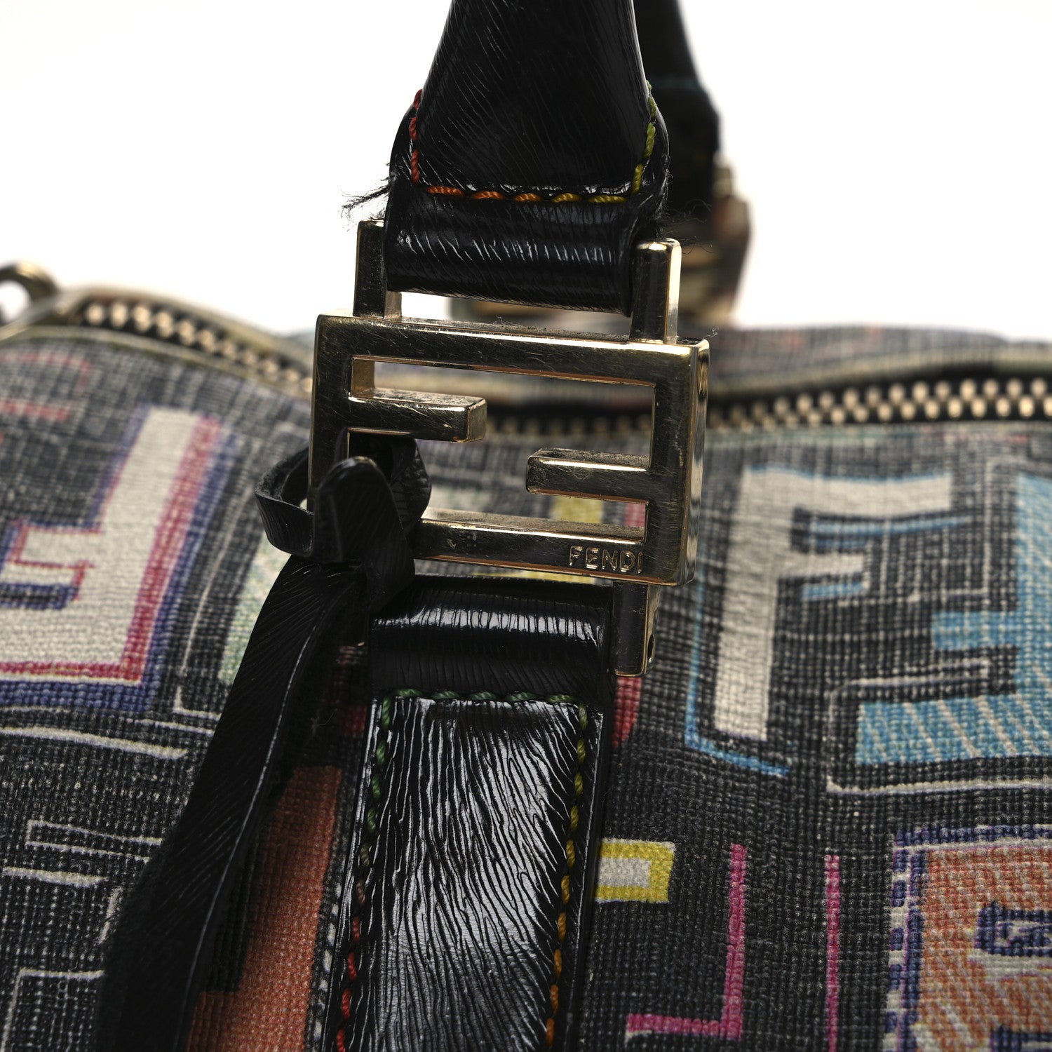 Fendi Zucca Spalmati Vitello FF Multicolor Forever Boston Multicolor Black 22 of 31
