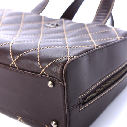 Chanel Calfskin Wild Stitch Top Handle Bag Brown 6 of 12