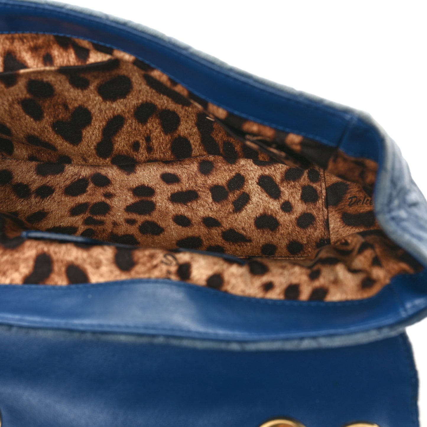 Velvet Watersnake Embellished Quilted Lucia Shoulder Bag Blue