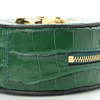 Chloe Calfskin Crocodile Embossed Mini C Round Crossbody Woodsy Green 11 of 12
