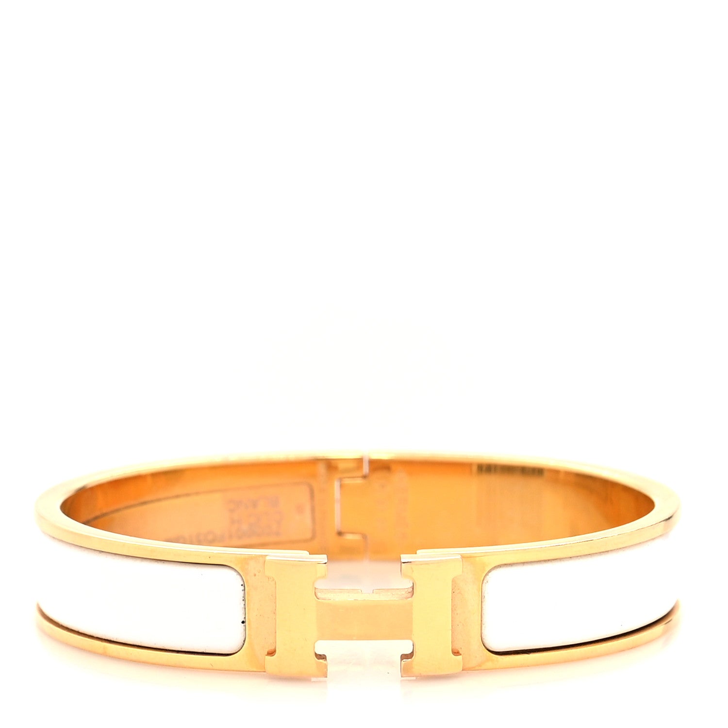 Hermes Enamel Narrow Clic Clac H Bracelet GM White 1 of 6