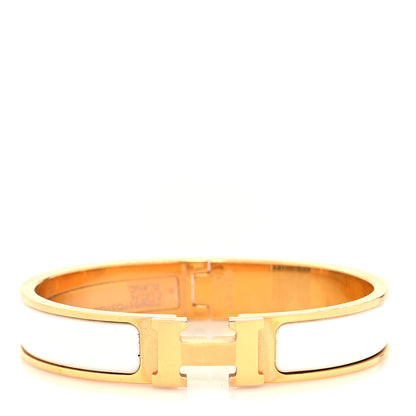 Hermes Enamel Narrow Clic Clac H Bracelet GM White 1 of 6