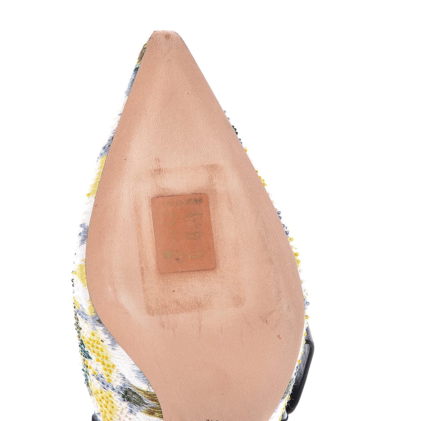 Embroidered Calfskin Beaded Sweet D Sling-Back Pumps 39.5 Dusty Jade