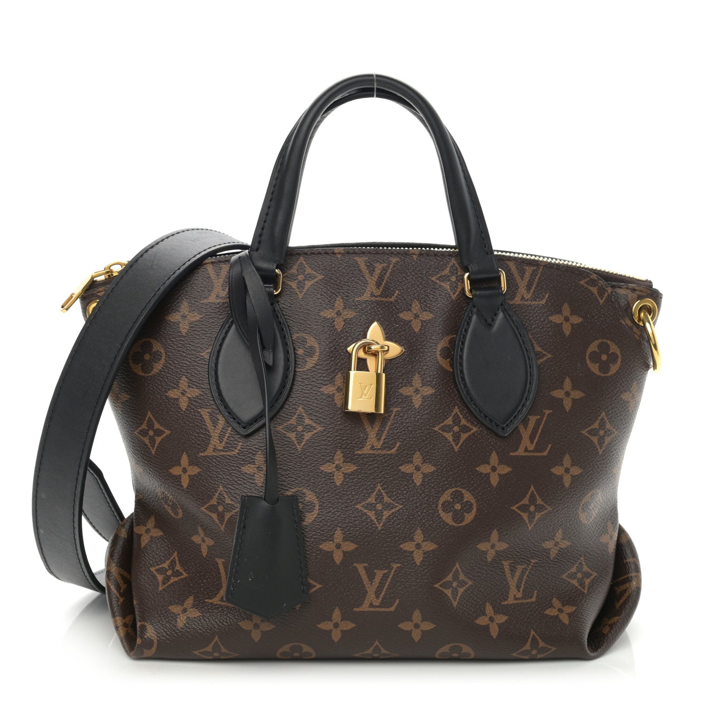 Monogram Flower Zipped Tote PM Black