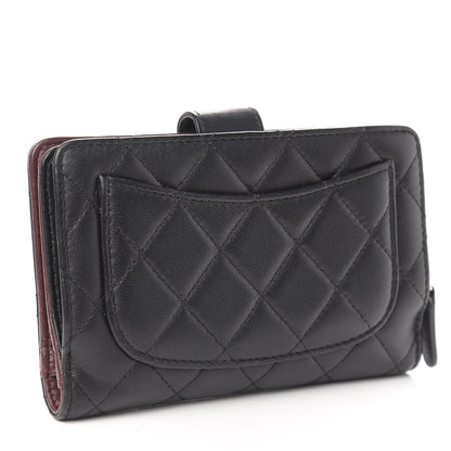 Chanel Lambskin Quilted Zipped Pocket Wallet Black 3 of 9