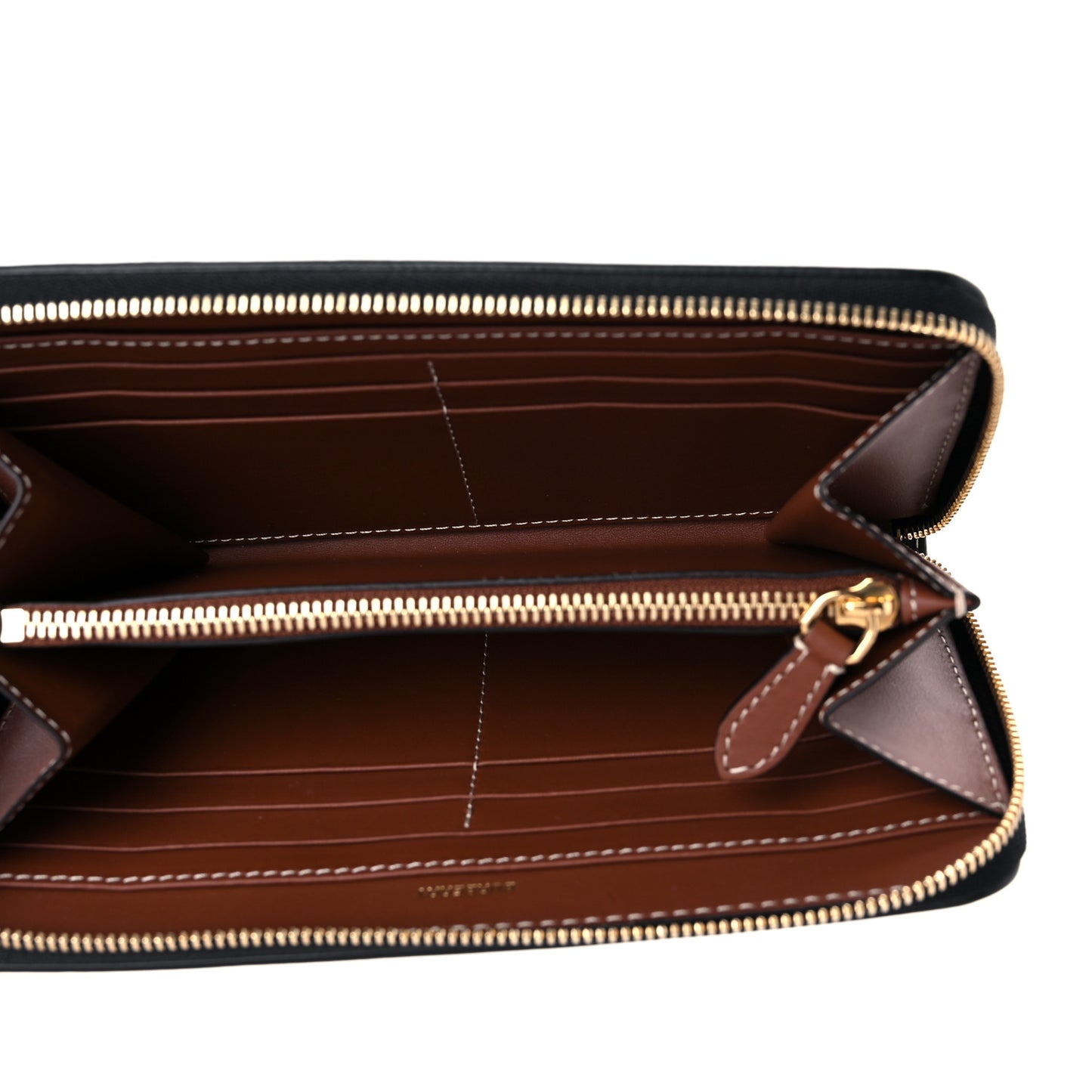 Canvas Horseferry Print Elmore Zip Around Wallet Black Tan