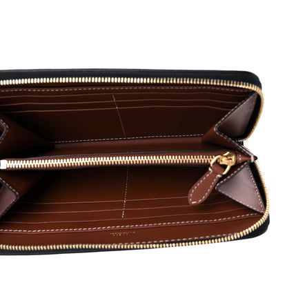 Burberry Canvas Horseferry Print Elmore Zip Around Wallet Black Tan 5 of 8