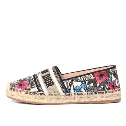 Christian Dior Embroidered Mille Fleurs Granville Espadrille 37.5 Multicolor 2 of 11