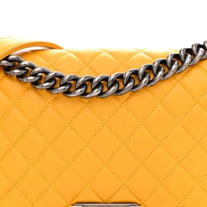 Chanel Lambskin Quilted Medium Boy Flap Yellow 8 of 17