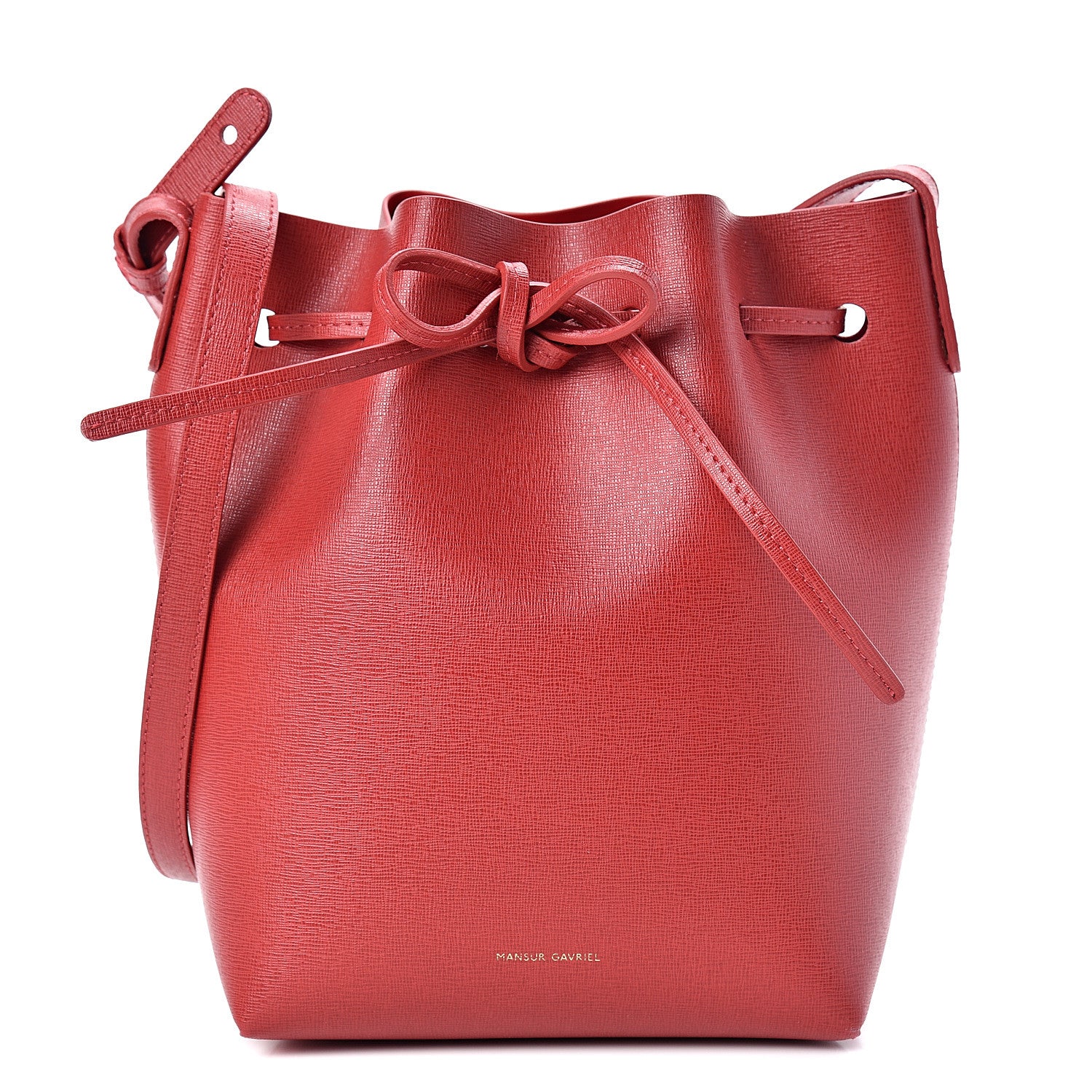 Mansur Gavriel Saffiano Mini Bucket Bag Flamma 1 of 11