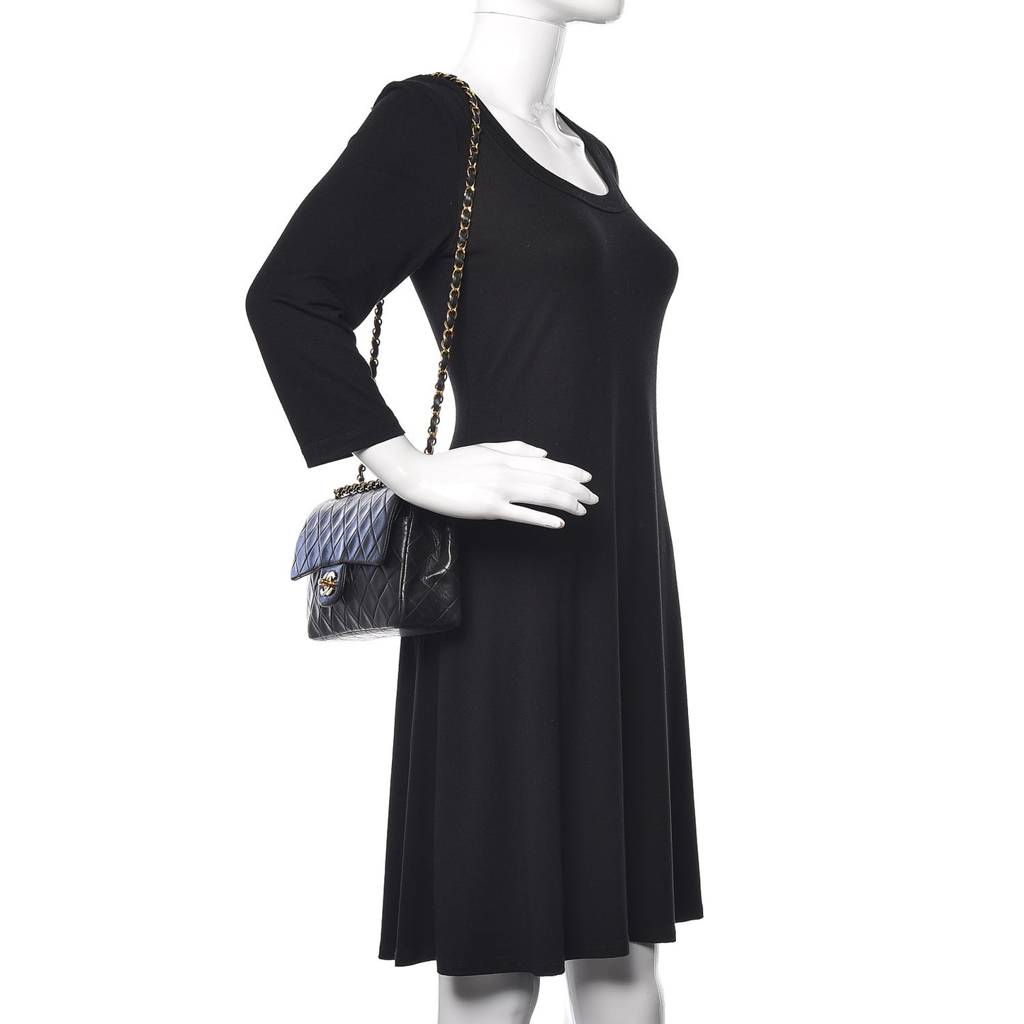 Lambskin Quilted Small Double Flap Black