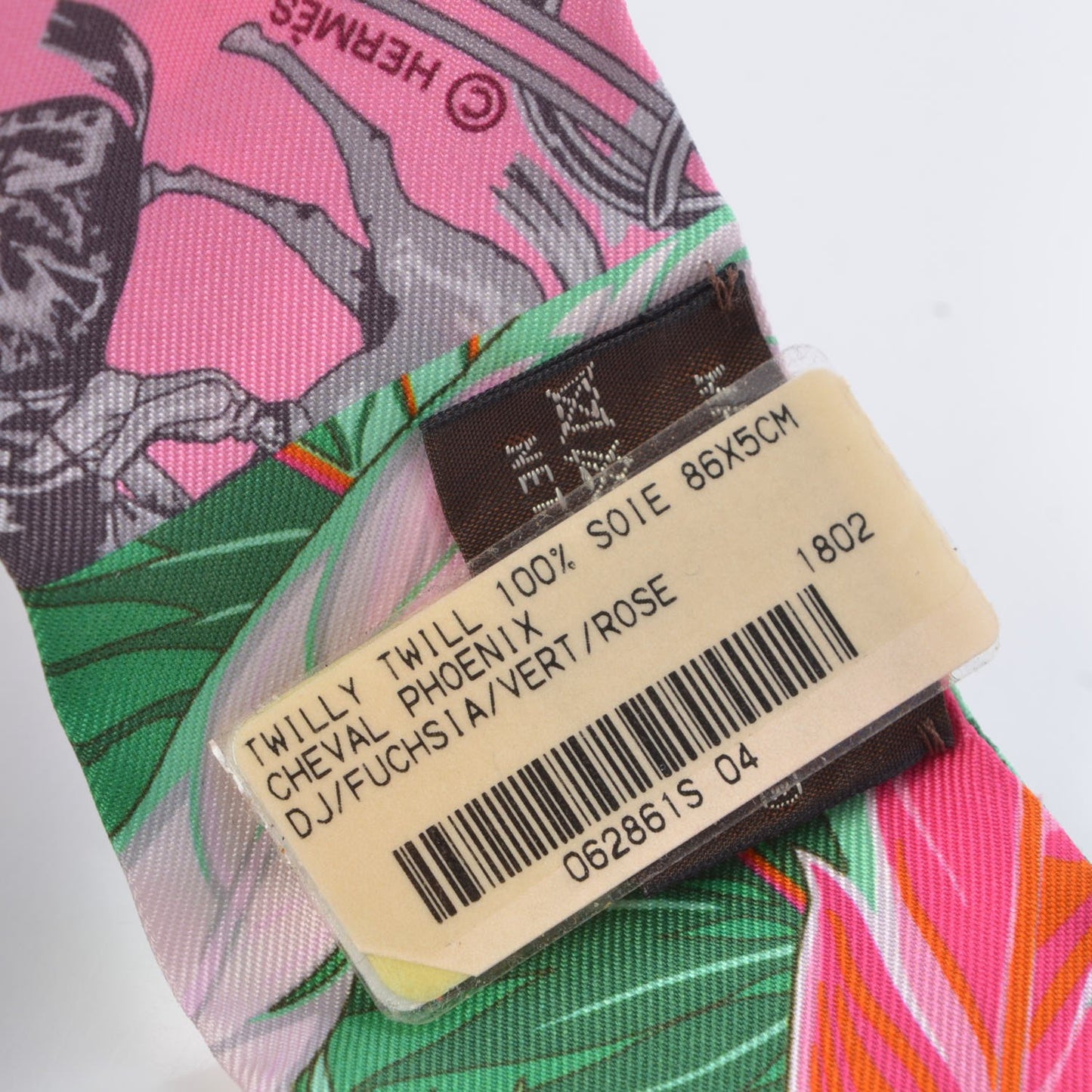 Silk Cheval Phoenix Twilly Fuchsia Vert Rose