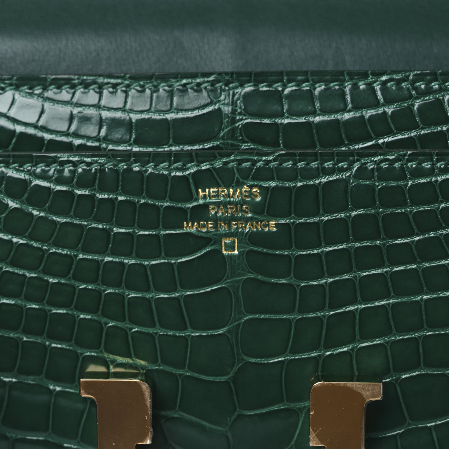 Hermes Shiny Alligator Constance Long Wallet Vert Emeraude 6 of 10