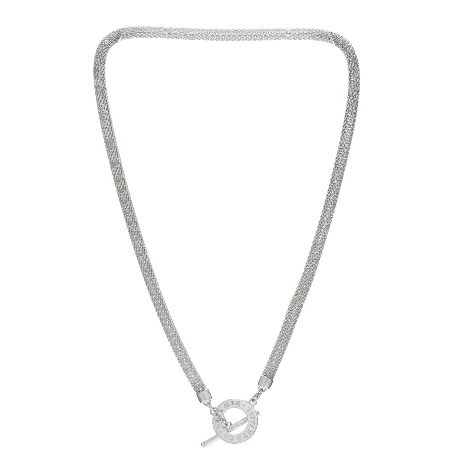 Tiffany Sterling Silver Somerset Mesh Toggle Necklace 3 of 4