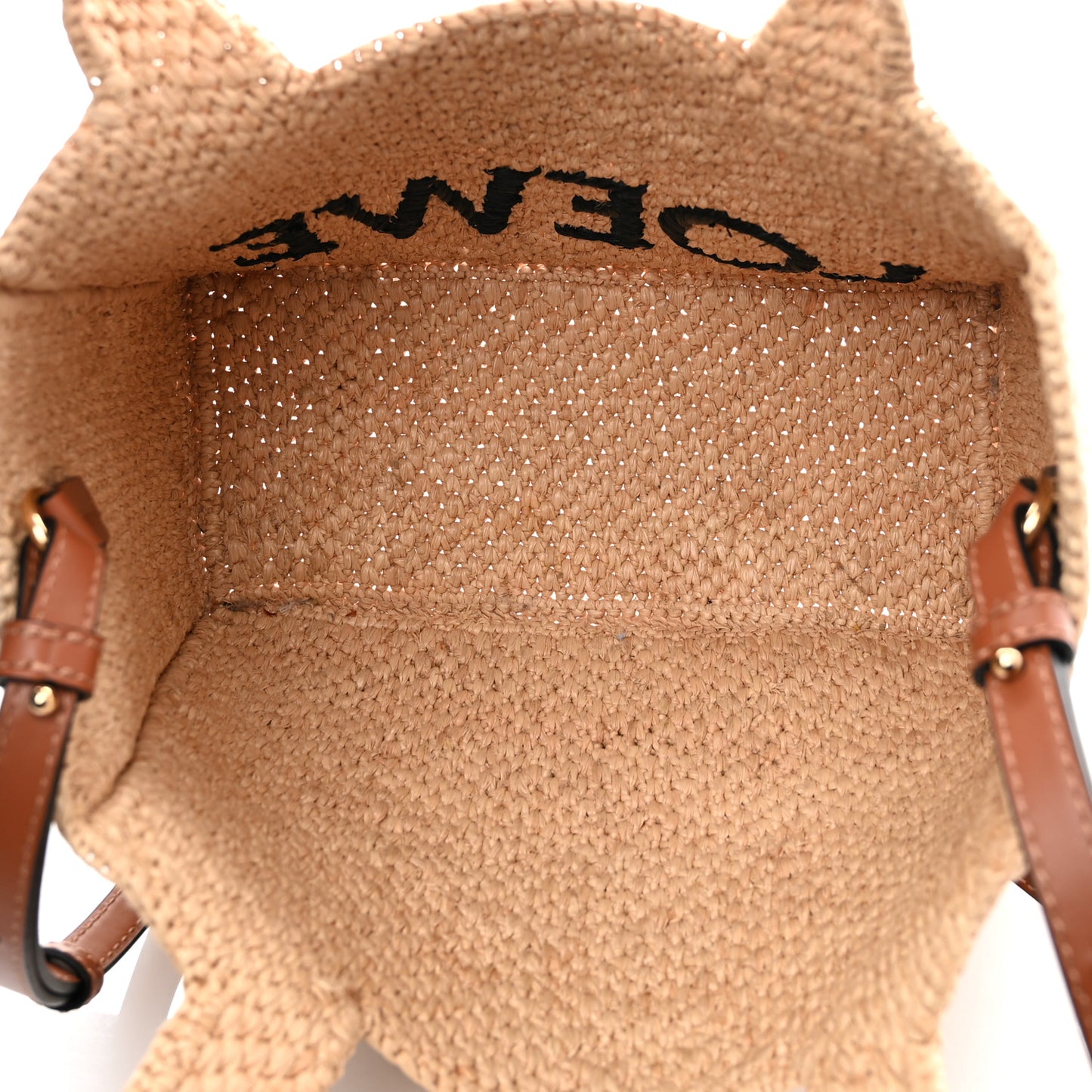 Raffia Small Paula's Ibiza Logo Tote Natural Tan