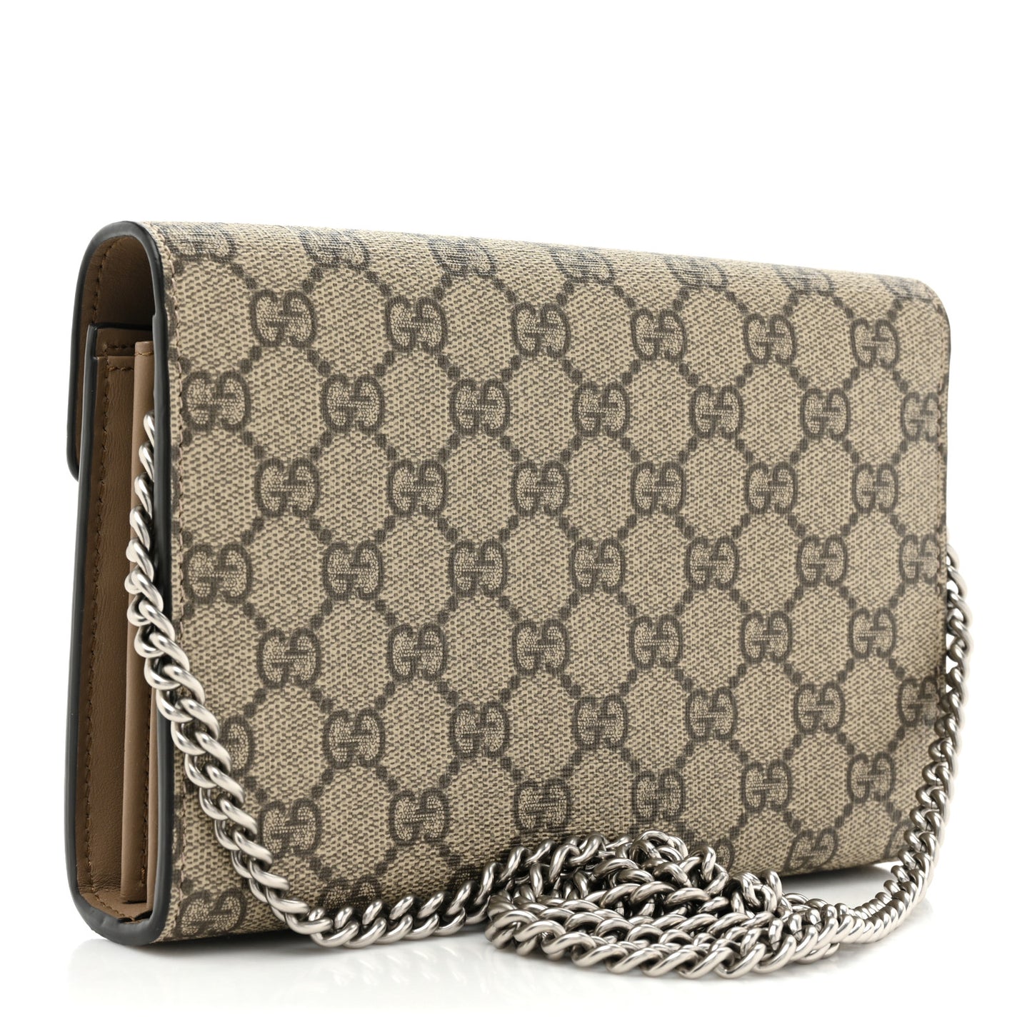 GG Supreme Monogram Mini Dionysus Chain Wallet Beige Taupe
