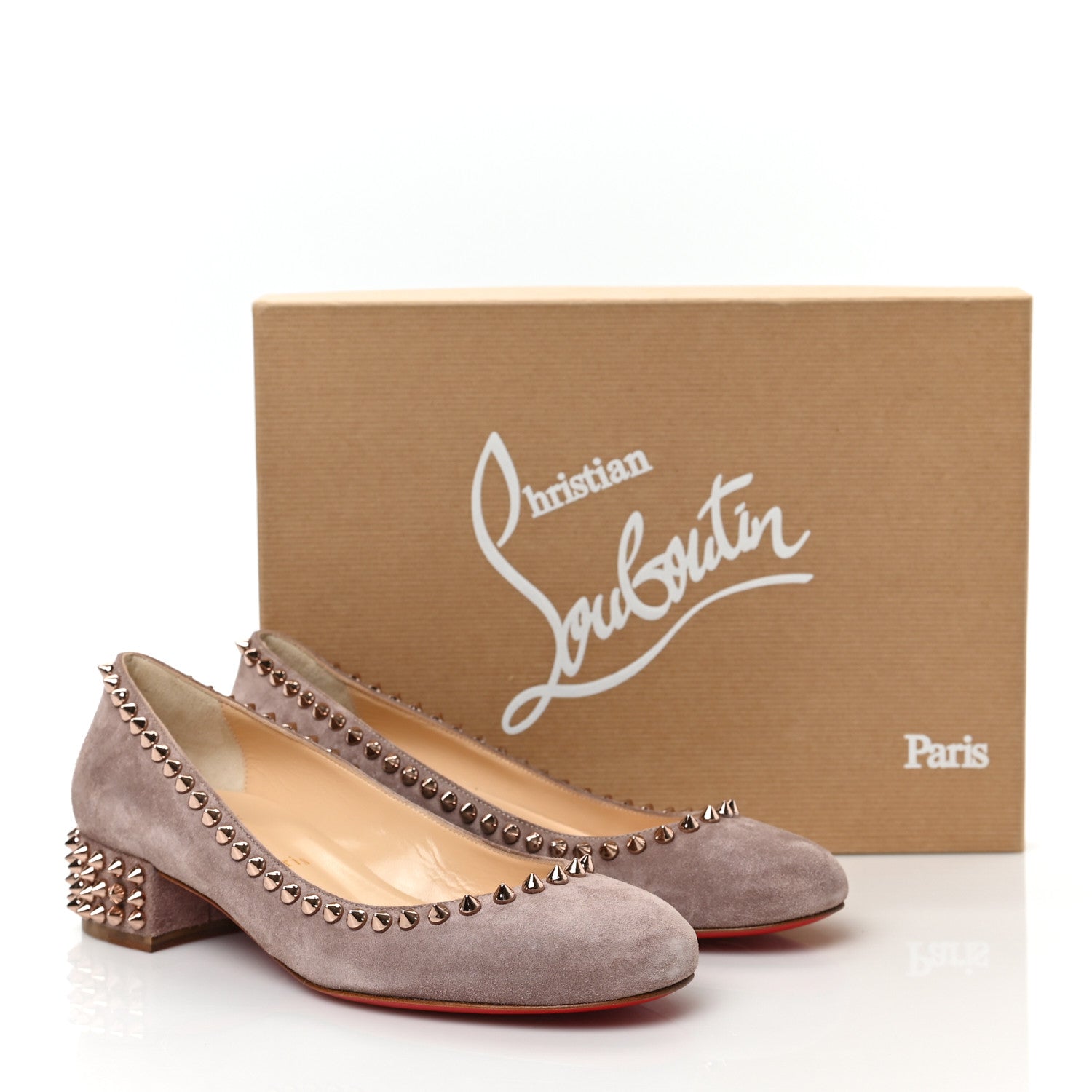Christian Louboutin Veau Velours Agnes 30 Pumps 36 Antic Pink Bronze 8 of 8