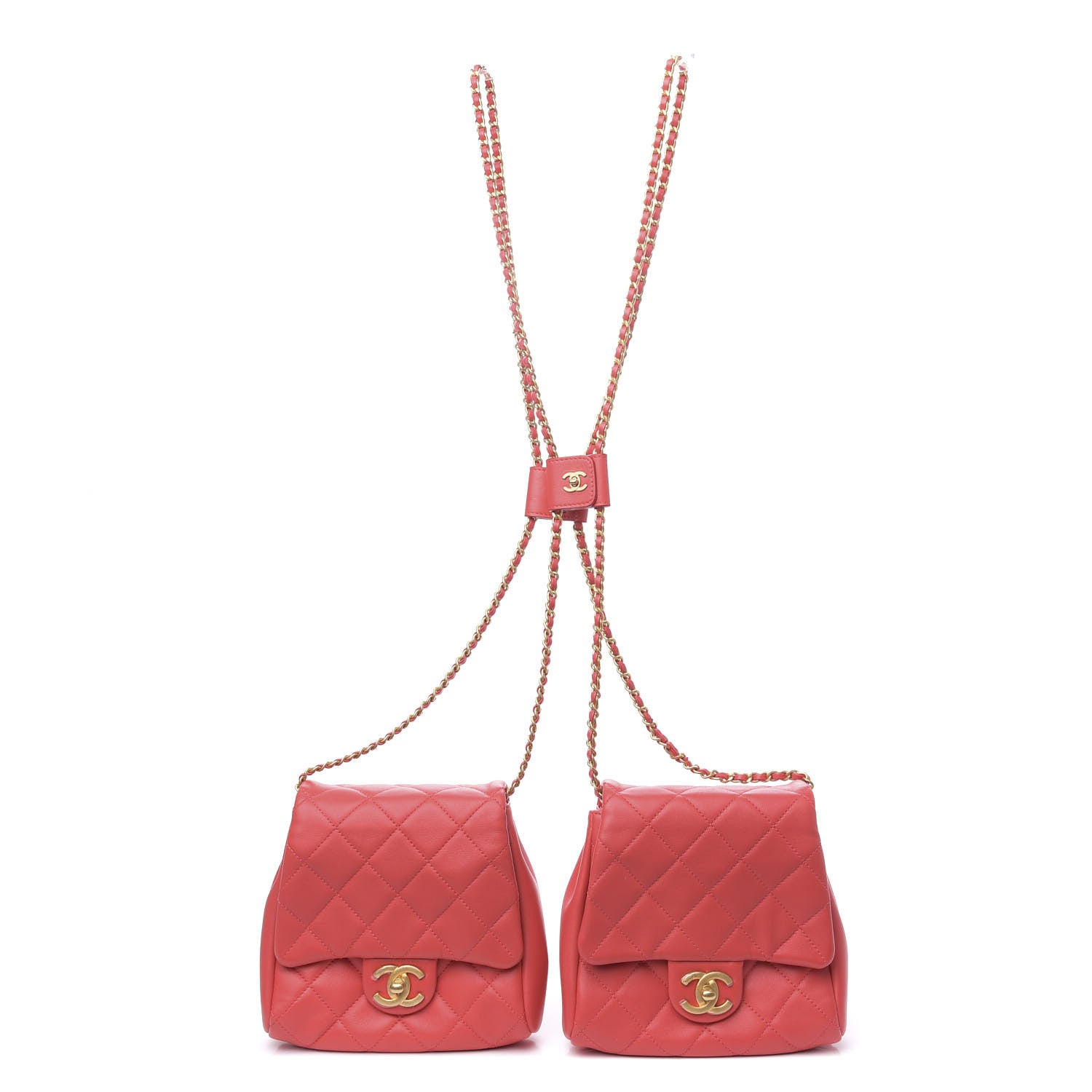 Chanel Lambskin Quilted Side-Packs Red 5 of 16