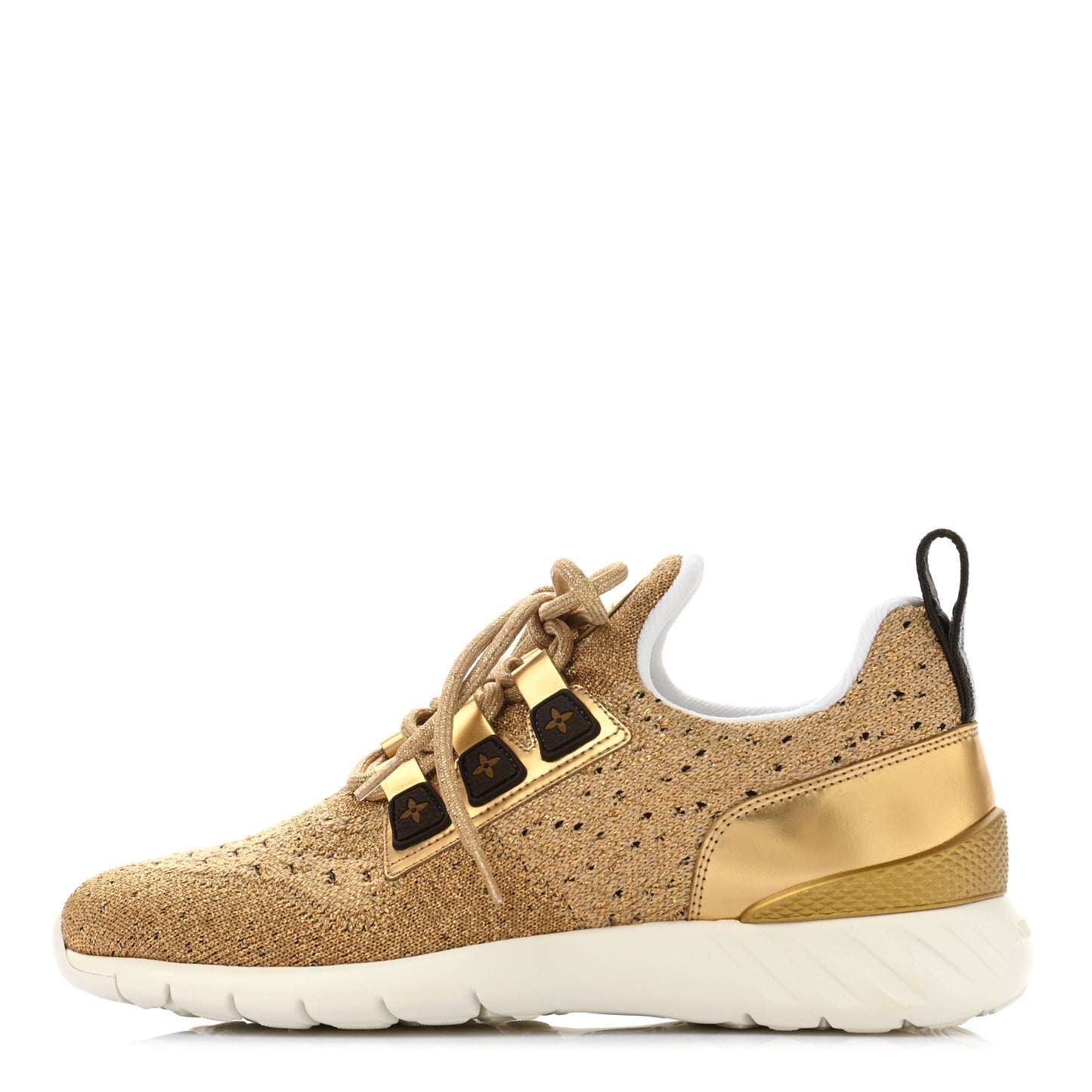 Technical Nylon Monogram Rubber Aftergame Sneakers 37 Gold