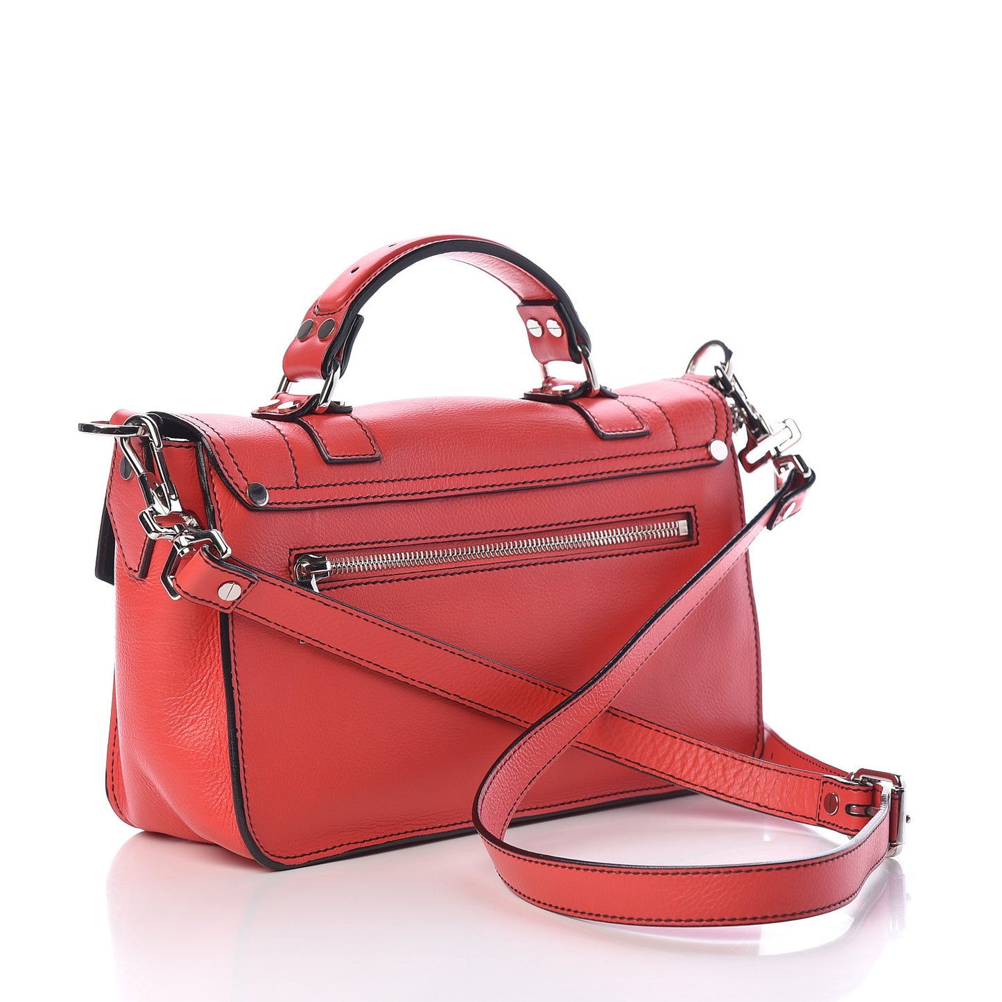 Grainy Calfskin Tiny PS1 Satchel Geranium
