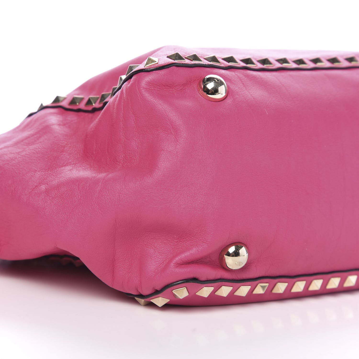 Valentino Garavani Vitello Medium Rockstud Tote Pop Fuxia 9 of 11