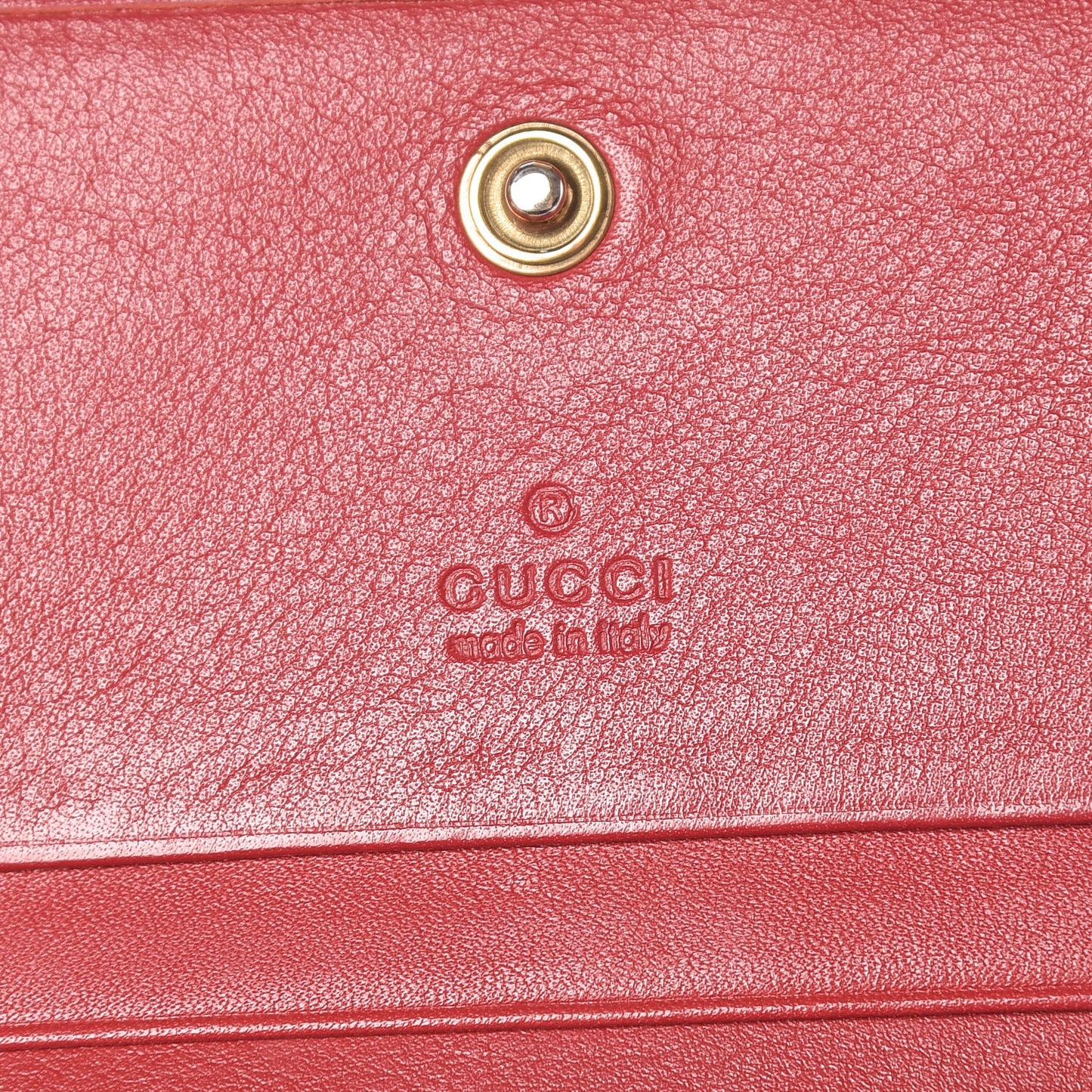 Calfskin Matelasse GG Marmont Card Case Hibiscus Red