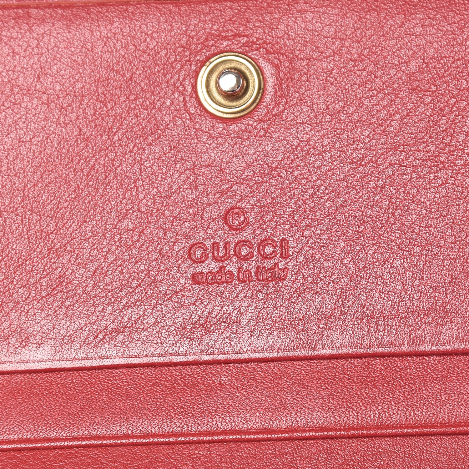 Gucci Calfskin Matelasse GG Marmont Card Case Hibiscus Red 6 of 8