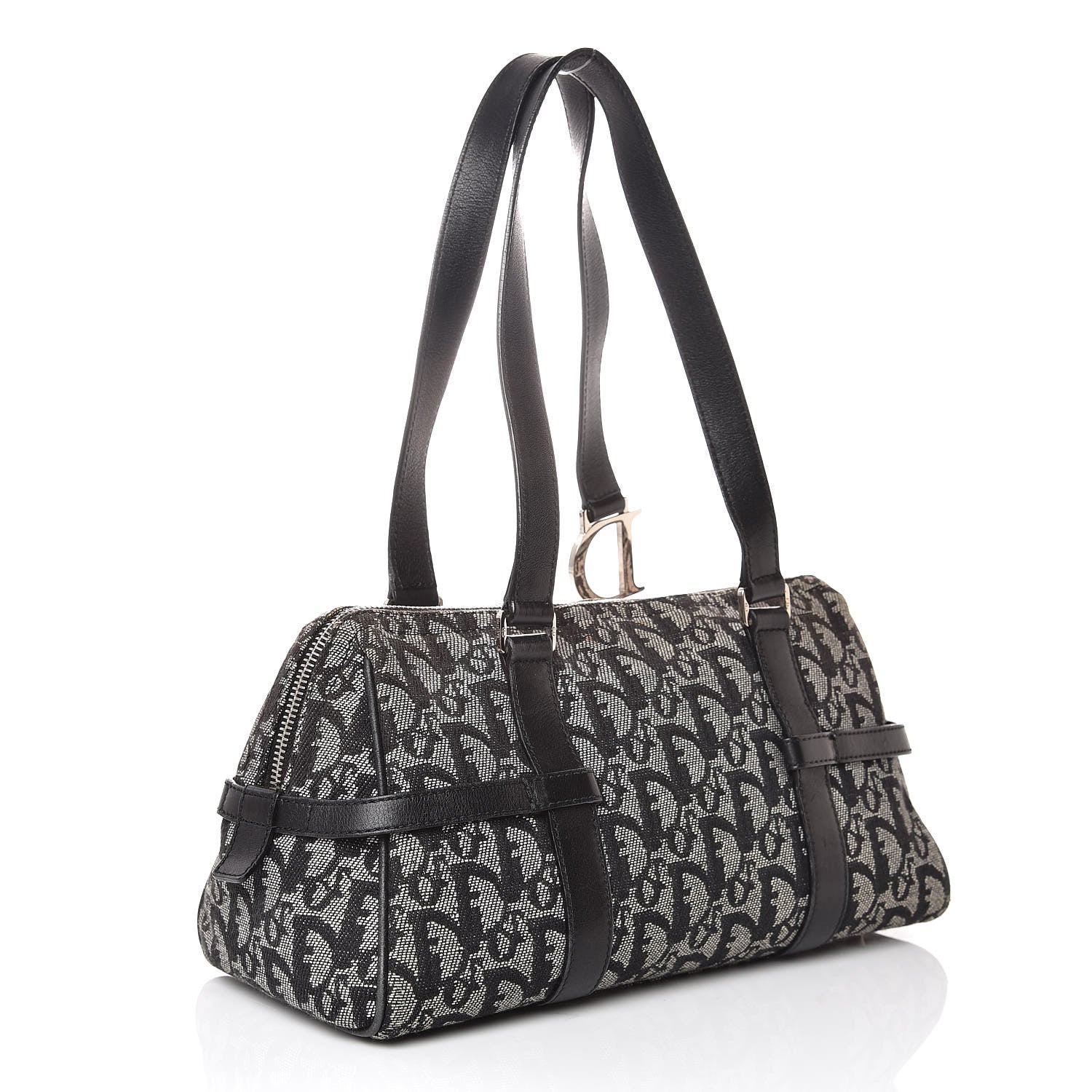 Christian Dior Denim Monogram Charms Shoulder Bag Black 3 of 16