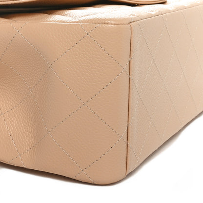 Chanel Caviar Quilted Maxi Double Flap Beige 9 of 10