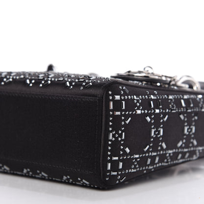 Christian Dior Satin Crystal Cannage Mini Lady Dior Black 7 of 10