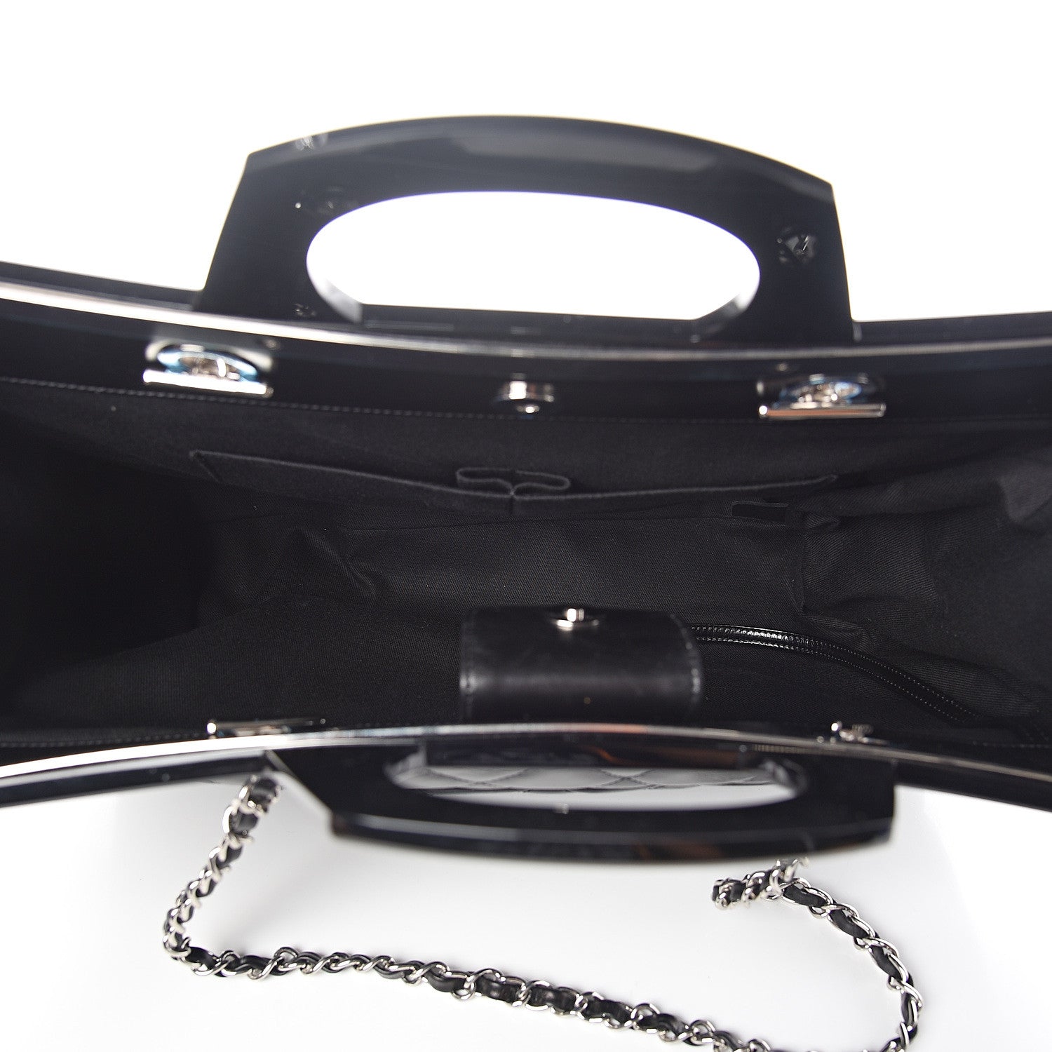 Chanel Glazed Calfskin Quilted Large CC Delivery Tote Black 4 of 9