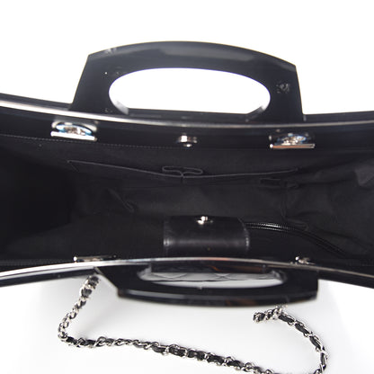 Chanel Glazed Calfskin Quilted Large CC Delivery Tote Black 4 of 9