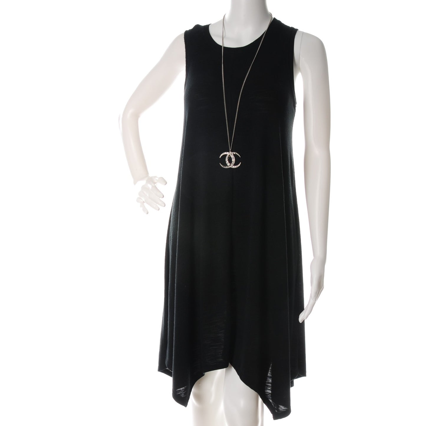 Baguette Crystal CC Necklace Silver