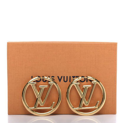 Louis Vuitton Metal Louise Hoop Earrings Gold 4 of 4