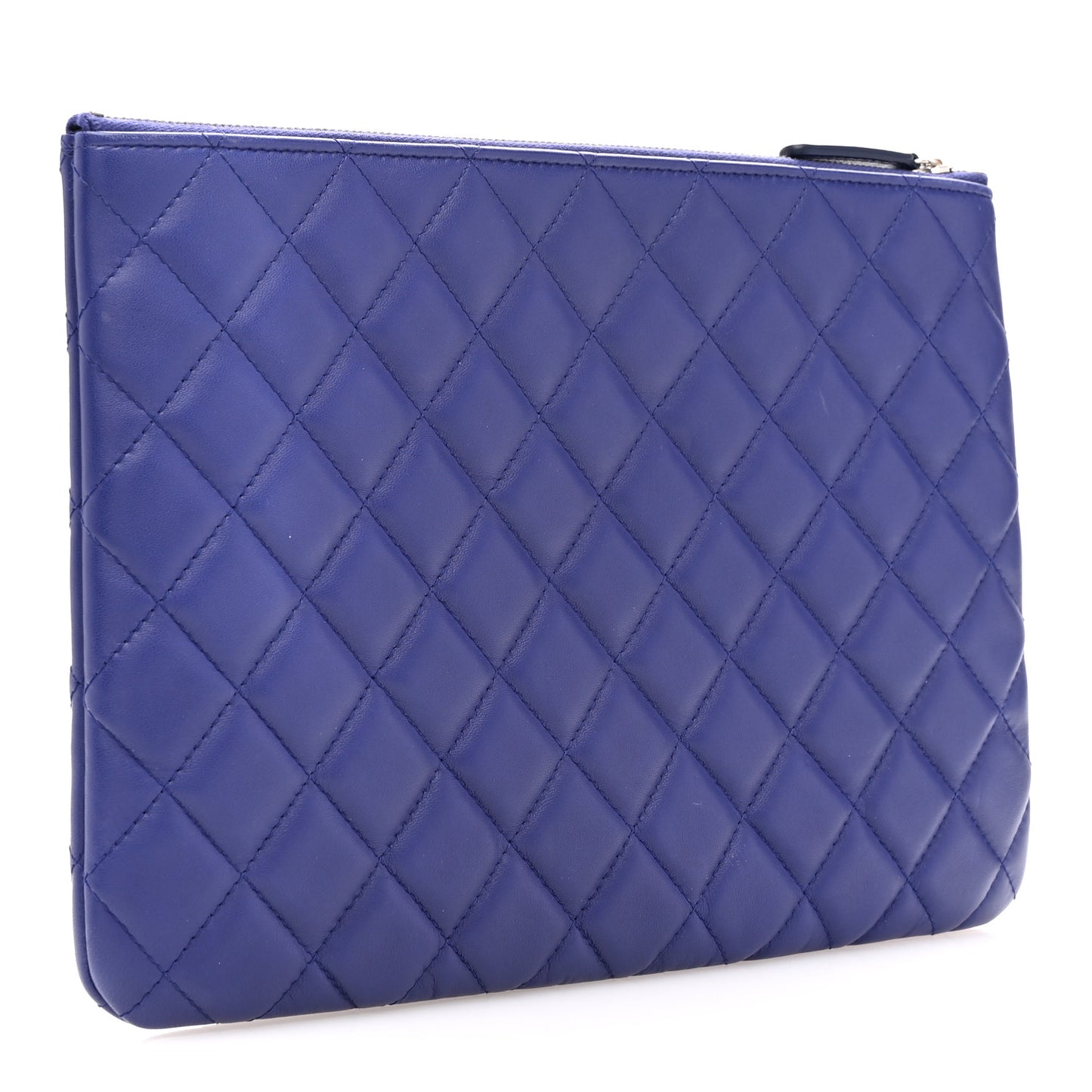 Lambskin Quilted Medium Cosmetic Case Purple