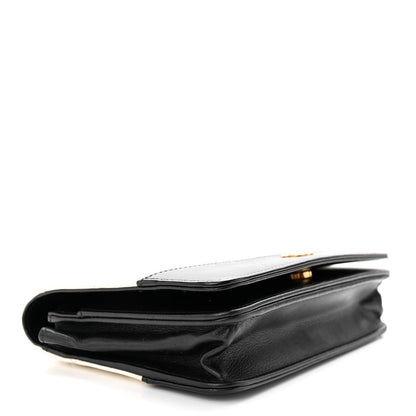Chanel Aged Calfskin Quilted Gabrielle Wallet On Chain WOC White Black 4 of 14