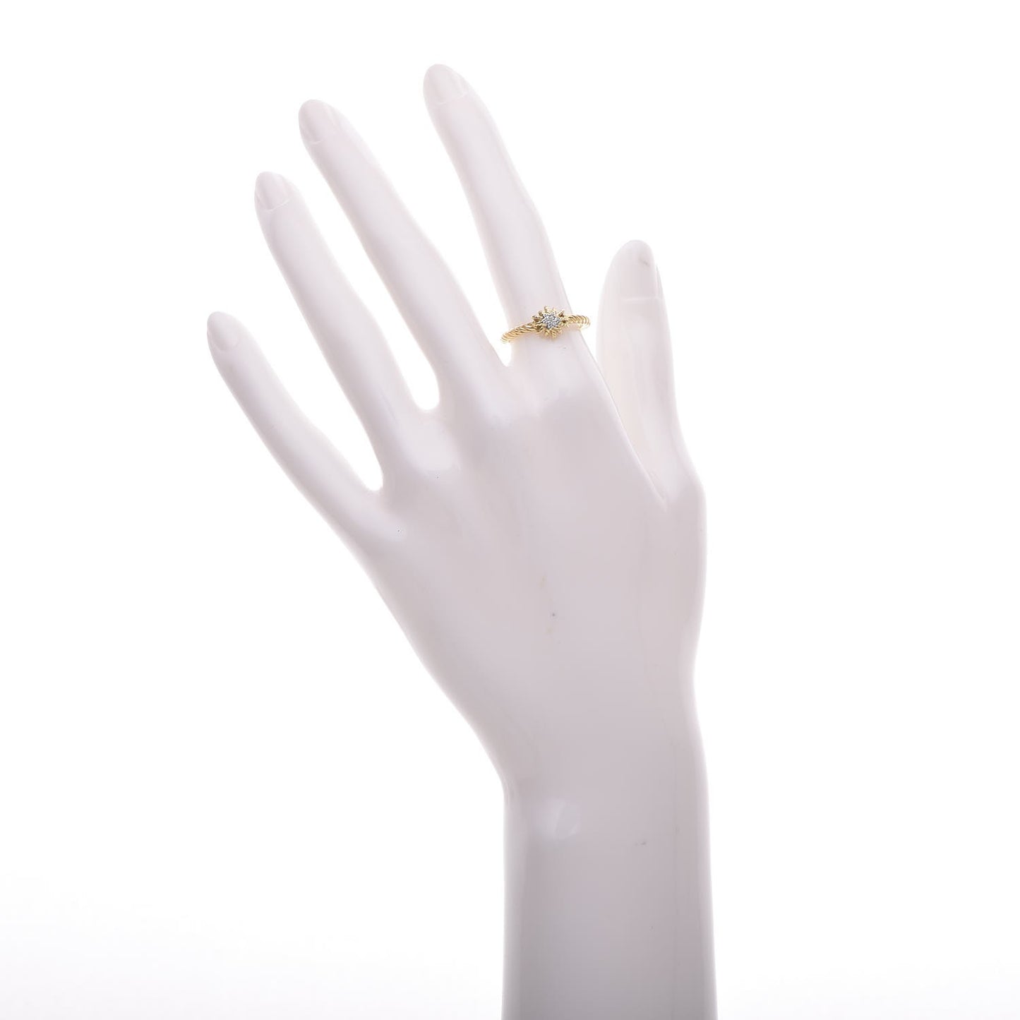 18K Yellow Gold Diamond 2mm Starburst Ring 51.9 6